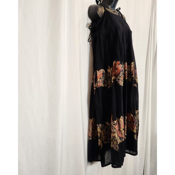 VTG Floral Semi Sheer Linen Triple Tie Sleeve Witchy Cottagecore Coquette Small - Picture 5 of 10